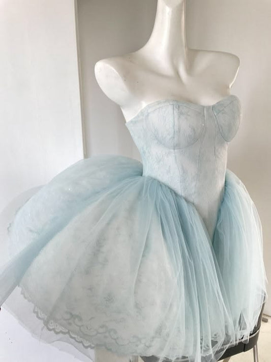 Stunning Homecoming Dress Sweetheart Lace Tulle Back to School Outfits Party Dress D7923