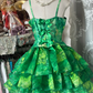 Vintage Green Exquisite Tie-dye Design A-Line Short Tiered Homecoming Dress Party Dress D1675