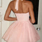 Charming Homecoming Dress Halter Bowknot Tulle Back to School Outfits Party Dress  D7333