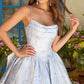 Unique Homecoming Dress Spaghetti Strap Pleated Bowknot Back to School Outfits Party Dress D7771