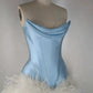 Unique Homecoming Dress Sweetheart Hugging Feather Back to School Outfits Party Dress D7751