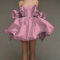 Beautiful Homecoming Dress Sweetheart Bowknot Pleated Back to School Outfits Party Dress D7170