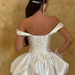 Unique Homecoming Dress Off the Shoulder Pleated Back to School Outfits Party Dress Wedding Dress D7750