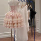 Chic Homecoming Dress Sweetheart Bowknot Pearl Tulle Cascade Back to School Outfits Party Dress Birthday Outfits D7415