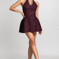 Beautiful Homecoming Dress Halter Rinestone Sequins Pleated Back to School Outfits Party Dress D7159