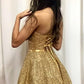 Stunning Homecoming Dress Strapless Sequins Back to School Outfits Party Dress D6818