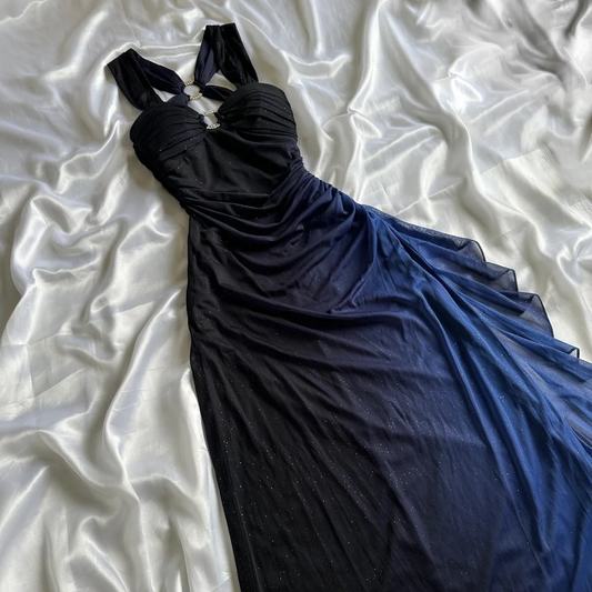 Vintage Straps Prom Dress Chiffon Long Evening Dress MD7414