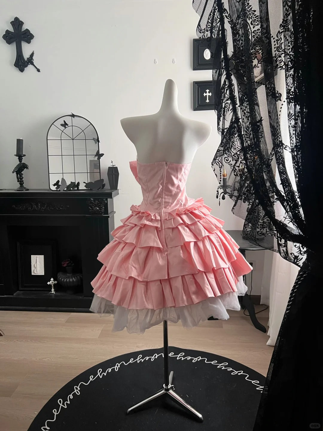 New Homecoming Dress Strapless Rinestone Bowknot Tulle Cascade Pleated Back to School Outfits Party Dress Birthday Dress  D7648