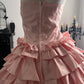 New Homecoming Dress Strapless Rinestone Bowknot Tulle Cascade Pleated Back to School Outfits Party Dress Birthday Dress  D7648