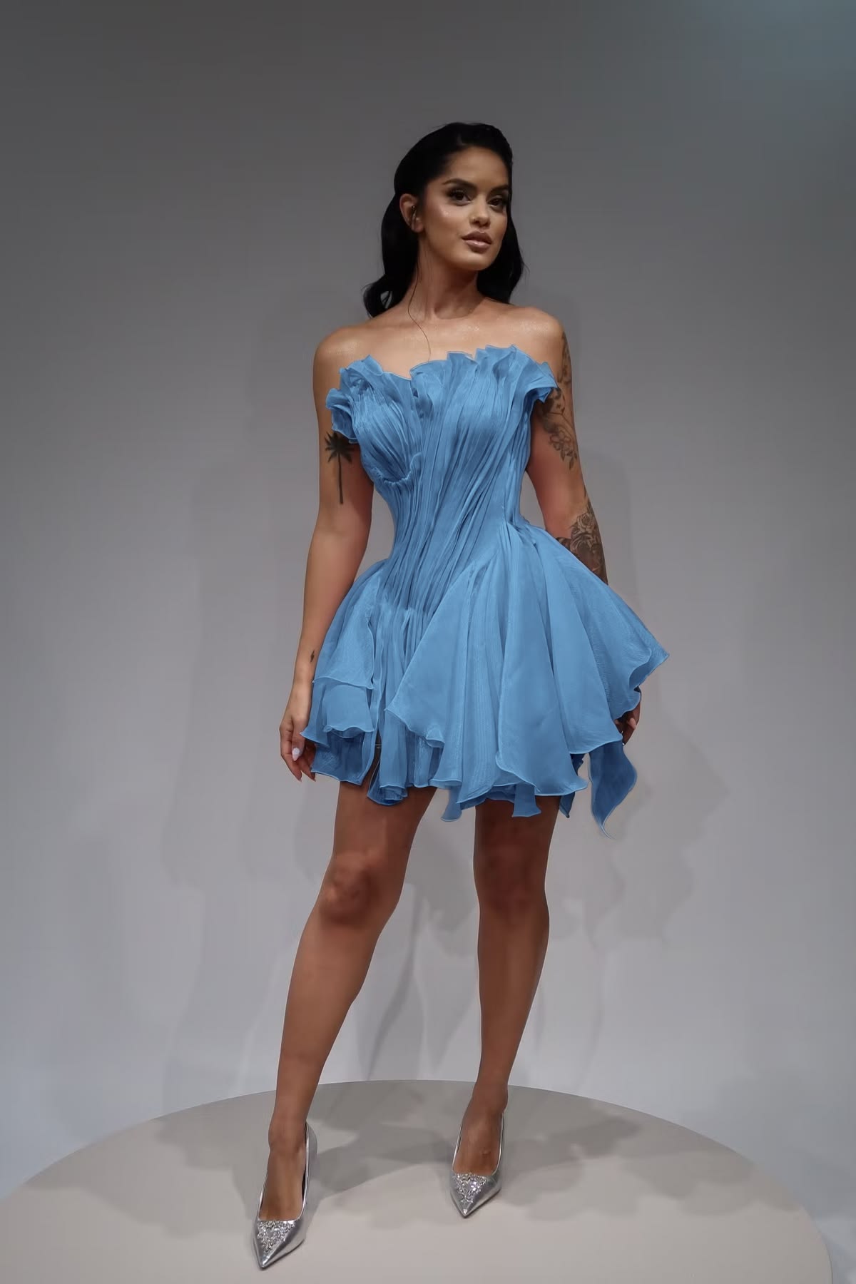 Charming Homecoming Dress Strapless Pleated Back to School Outfits Party Dress  D7391