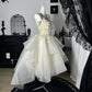 New Homecoming Dress Off the Shoulder Tulle Sequins Lace Hi-Lo Cascade Applique Back to School Outfits Party Dress Birthday Dress Wedding Dress D7670