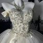 New Homecoming Dress Off the Shoulder Tulle Sequins Lace Hi-Lo Cascade Applique Back to School Outfits Party Dress Birthday Dress Wedding Dress D7670