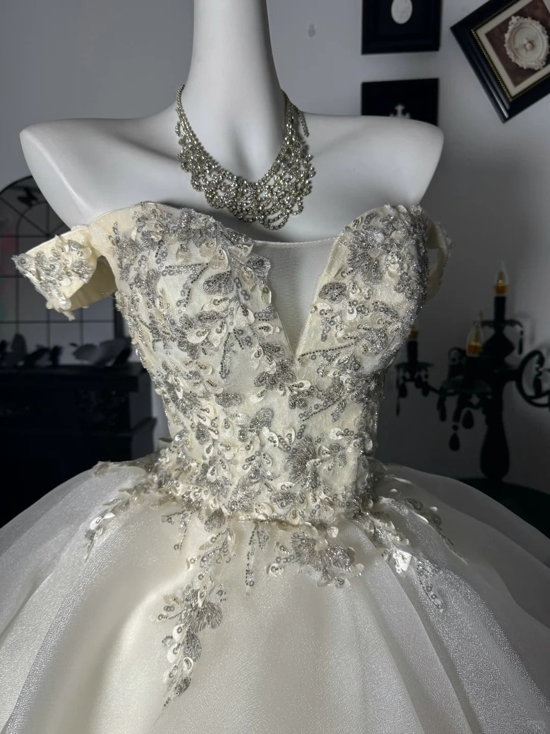 New Homecoming Dress Off the Shoulder Tulle Sequins Lace Hi-Lo Cascade Applique Back to School Outfits Party Dress Birthday Dress Wedding Dress D7670