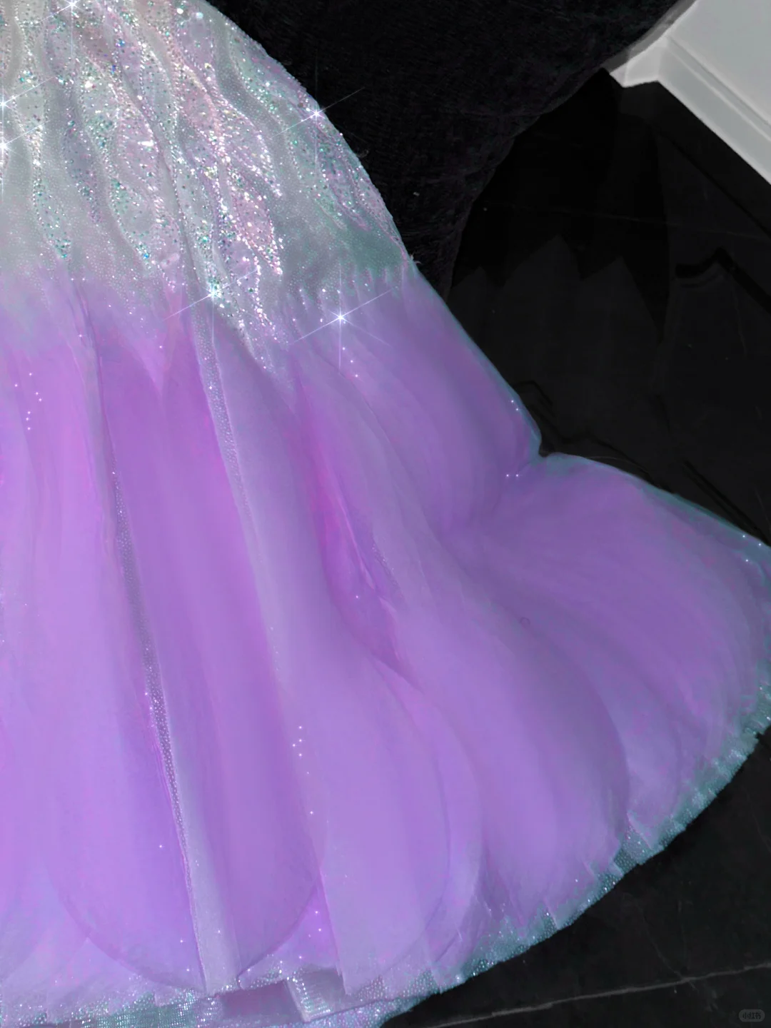 Gorgeous Purple Shiny Sequin Princess Dress Elegant A-Line Floor-length Evening Dress Prom Dresses D1661