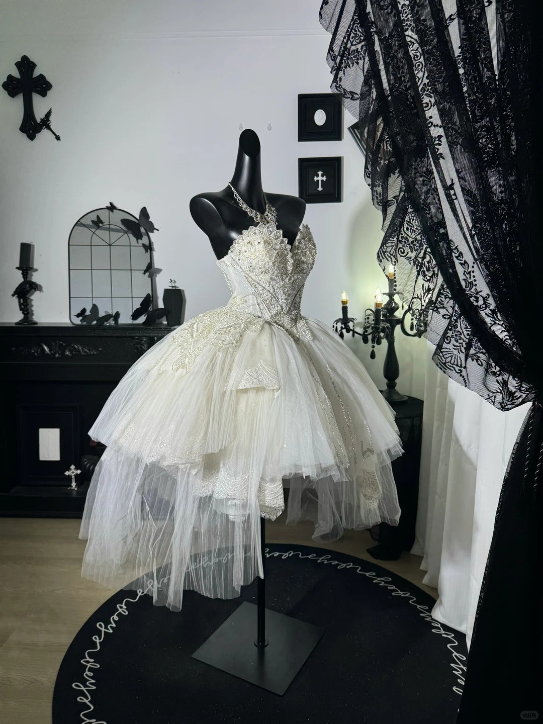 New Homecoming Dress Sweetheart Tull Bead Sequins Pearl Lace Hi-Lo Back to School Outfits Party Dress Birthday Dress Wedding Dress D7643