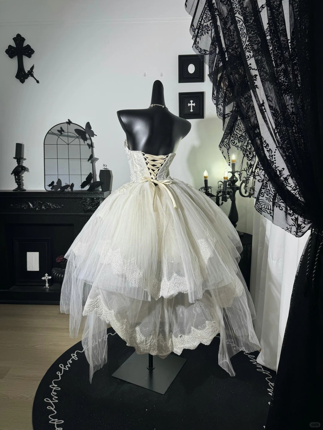 New Homecoming Dress Sweetheart Tull Bead Sequins Pearl Lace Hi-Lo Back to School Outfits Party Dress Birthday Dress Wedding Dress D7643