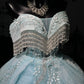 New Homecoming Dress Sweetheart Tull Bead Sequins Pearl Tassel Back to School Outfits Party Dress Birthday Dress D7642