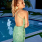 Stunning Homecoming Dress V Neck Sequins Hugging Back to School Outfits Party Dress D7903
