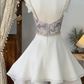 Beauty Homecoming Dress Portrait Hi-Lo Rinestone Back to School Outfits Party Dress  D6539