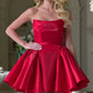 Unique Homecoming Dress Strapless Pleated Back to School Outfits Party Dress  D7739
