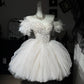 New Homecoming Dress Off the Shoulder Tulle Sequins Bead Flower Applique Pearl Rinestone Ball Gown Back to School Outfits Party Dress Birthday Dress Wedding Dress D7549