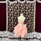 New Homecoming Dress Strapless Lace Cascade Flower Prom Dress Back to School Outfits Party Dress  D6129