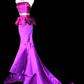 Unique Strapless Mermaid Satin Barbie Pink Long Evening Party Dress, D230