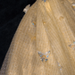 Gorgeous Shiny Yellow Sequin Beaded 3D Butterflies A-Line Floor-length Evening Dress Prom Dresses D1665