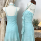 Beauty Homecoming Dress Halter Pleated Back to School Outfits Party Dress  D6501