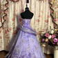 Lilac Strapless A-Line Beading Chiffon Long Prom Dresses Vintage Ball Gowns, D1055