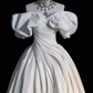Stunning White Off Shoulder A-Line Satin Wedding Dress Birthday Gown MD7605