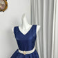 New Homecoming Dress V Neck Pearl Pleated Back to School Outfits Party Dress D6941