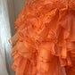 Pretty Homecoming Dress Strapless Tulle Cascade Beaded Back to School Outfits Party Dress  D6457
