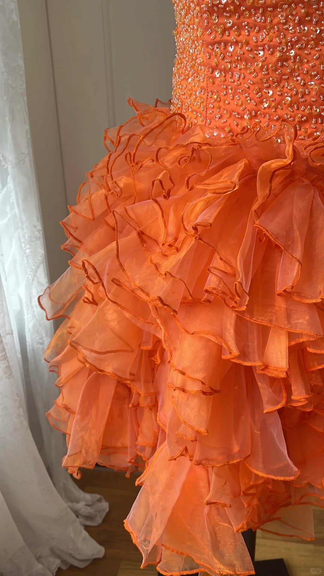 Pretty Homecoming Dress Strapless Tulle Cascade Beaded Back to School Outfits Party Dress  D6457