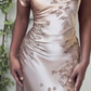 Elegant Prom Dress Sleeveless Sheath Satin Appliques Long Mermaid Evening Party Dresses, D1157