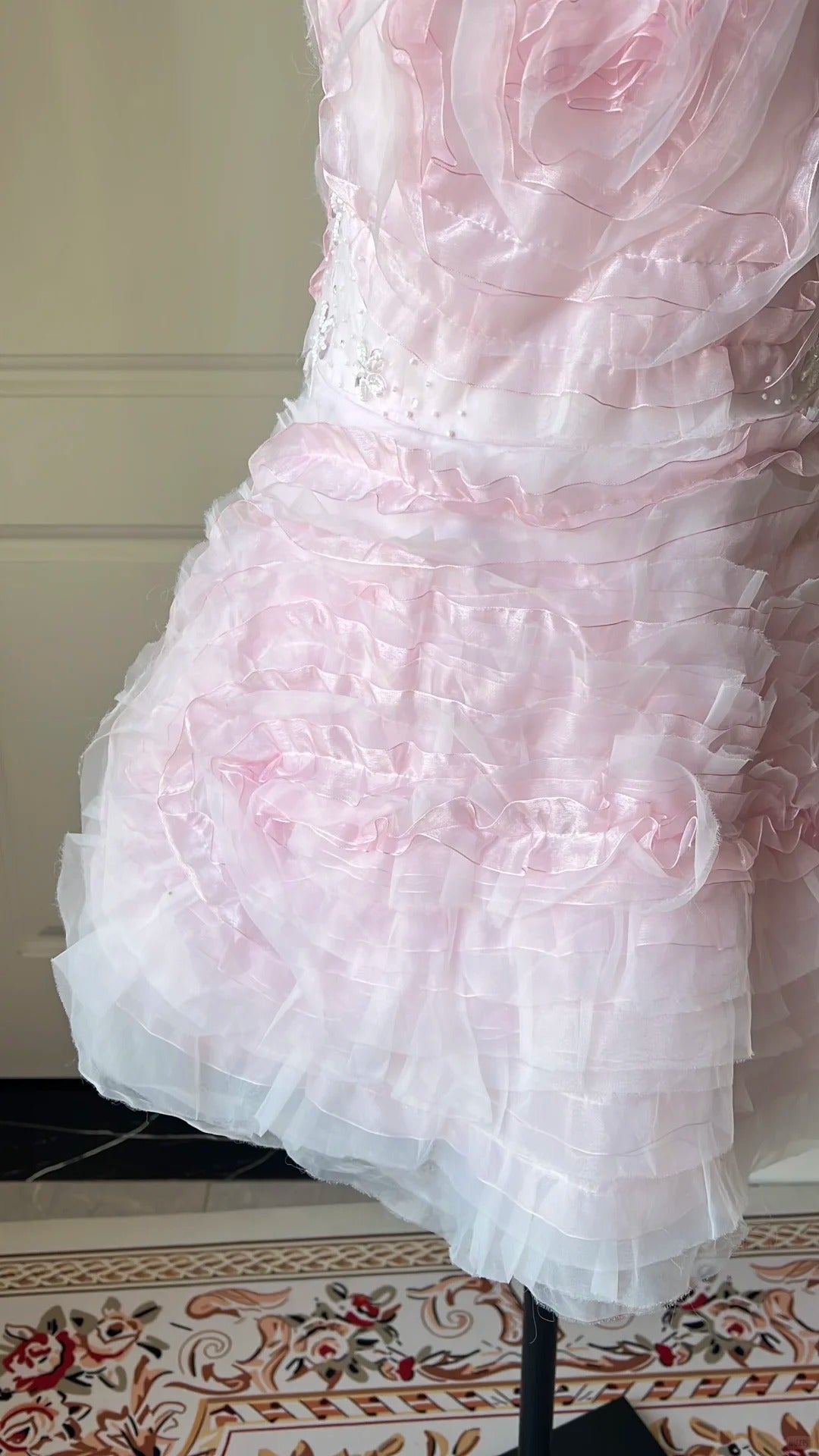 New Homecoming Dress Strapless Cascade Back to School Outfits Party Dress  D6473