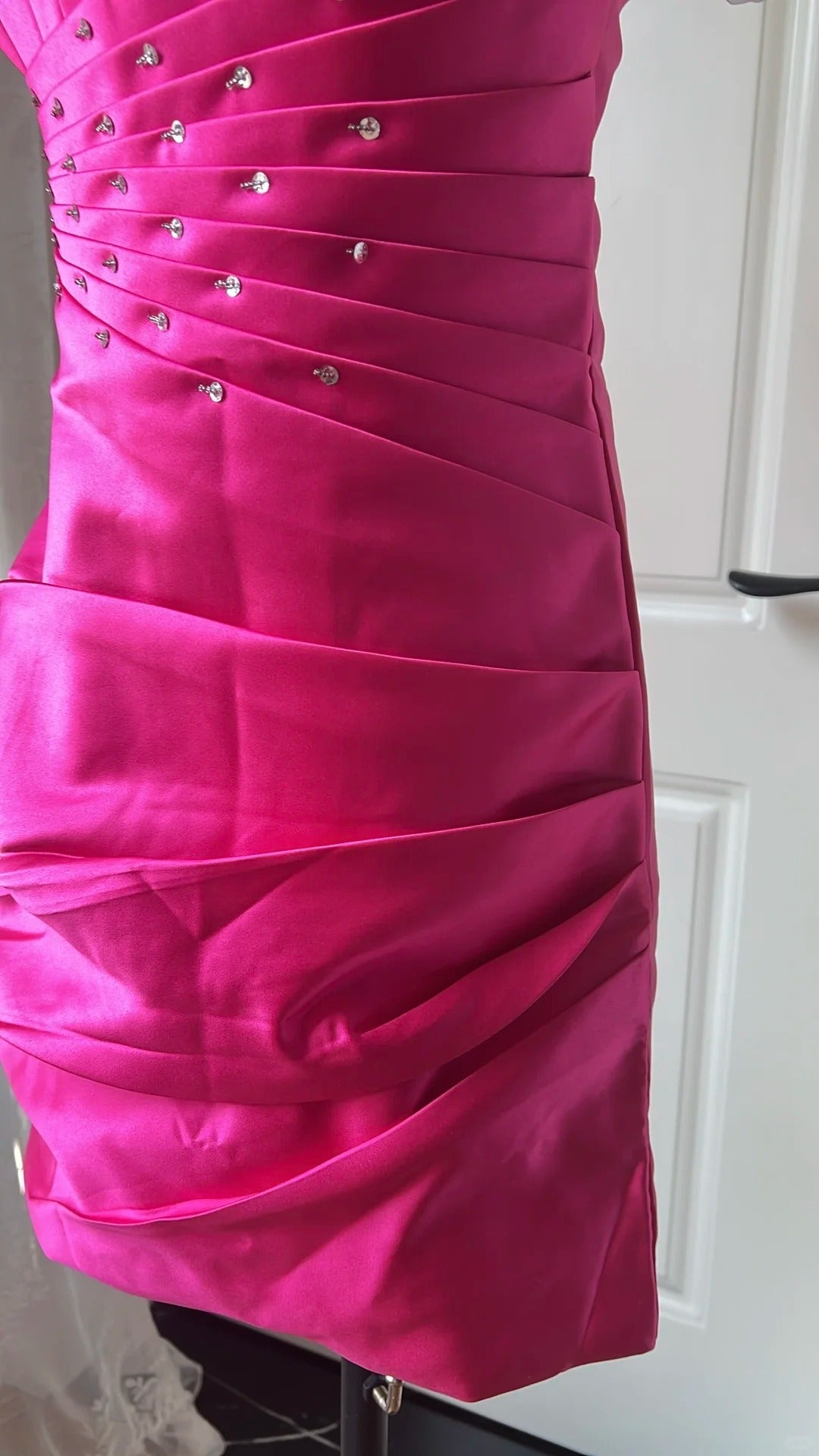 New Homecoming Dress Symmetric Pleated Sequins Back to School Outfits Party Dress  D6470
