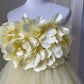 New Homecoming Dress Strapless Tulle Flower Hi-Lo Back to School Outfits Party Dress  D6487