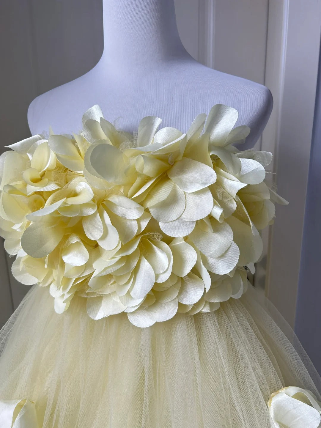 New Homecoming Dress Strapless Tulle Flower Hi-Lo Back to School Outfits Party Dress  D6487