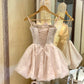 New Homecoming Dress Strapless Lace Flower Dress Back to School Outfits Party Dress  D6389