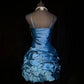 Fashionable Homecoming Dress Spaghetti Straps Rinestone Pleated Prom Dress Back to School Outfits Party Dress  D6114