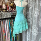 Retro Blue Sweetheart Ruffle Design A-line Chiffon Party Dress Homecoming Dress D1575