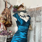 Elegant Homecoming Dress Portrait Pleated Hugging Prom Dress Back to School Outfits Party Dress  D6176