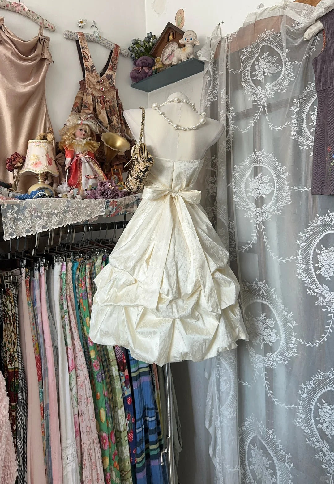 Elegant Homecoming Dress Strapless Flower Bowknot  Cascade Prom Dress Back to School Outfits Party Dress  D6187