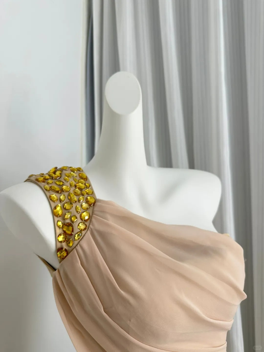 New Homecoming Dress One Shoulder Pleated Rinestone Two Pieces Back to School Outfits Party Dress D6940