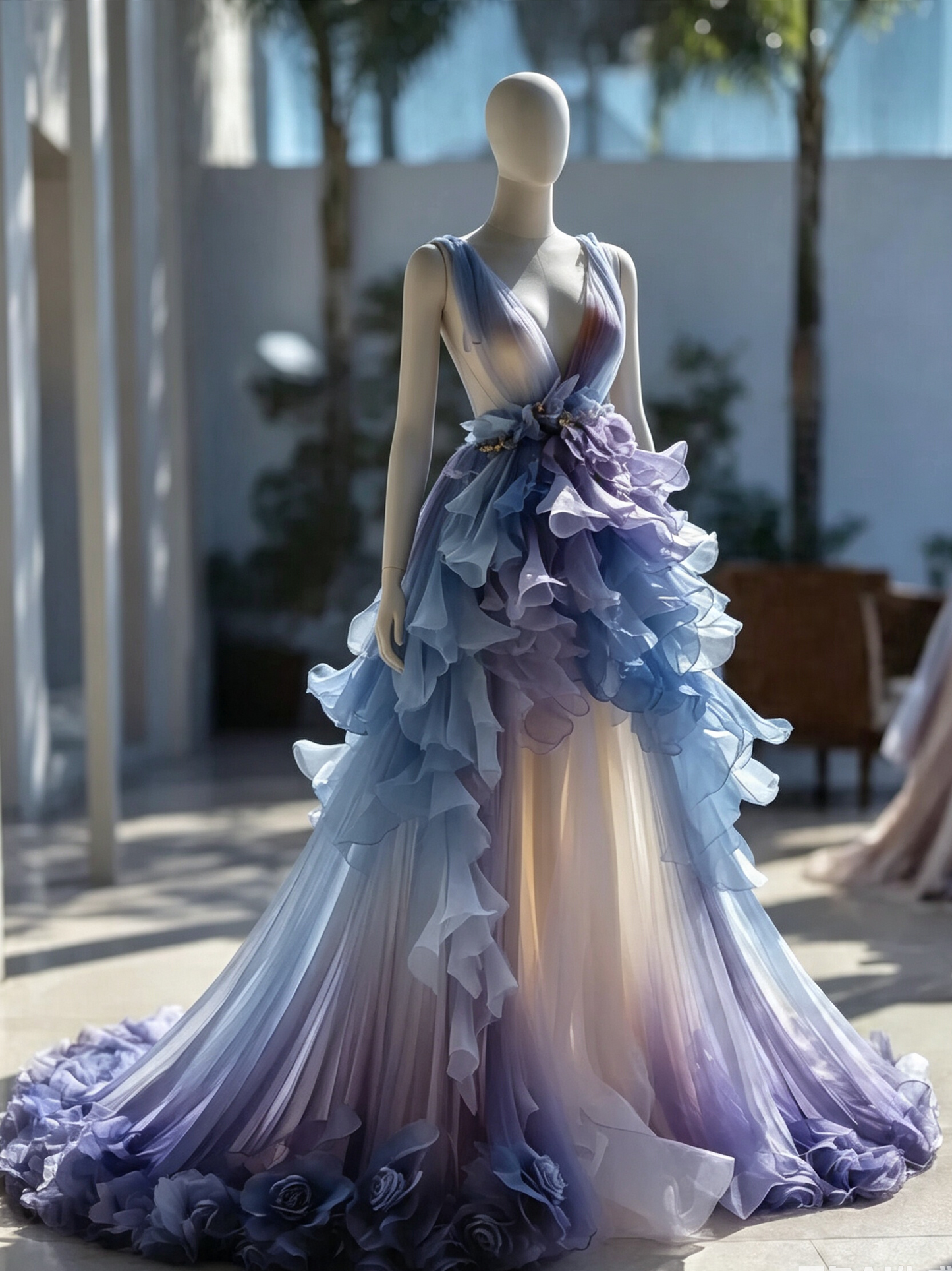 2026 Prom Dress V-neck Pleated Ruffle Gala Gown Birthday Party Outfits Evening Dress  D4778