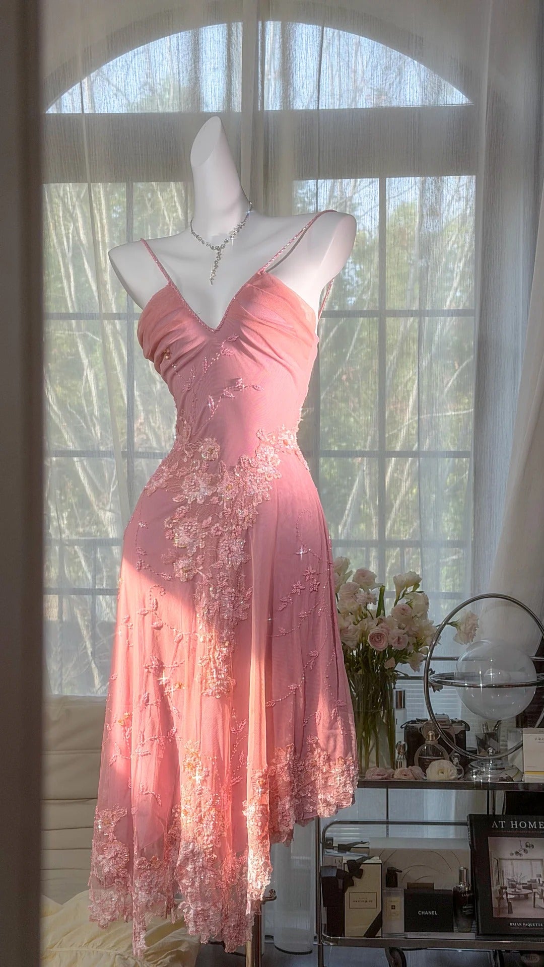 Chic Homecoming Dress V Neck Applique Dress Back to School Outfits Party Dress  D6409