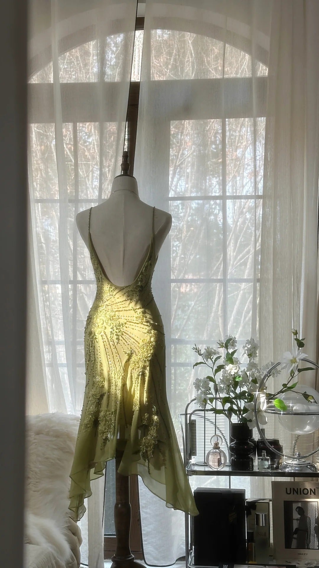 Pretty Homecoming Dress V Neck Beaded Backless Dress Back to School Outfits Party Dress  D6426