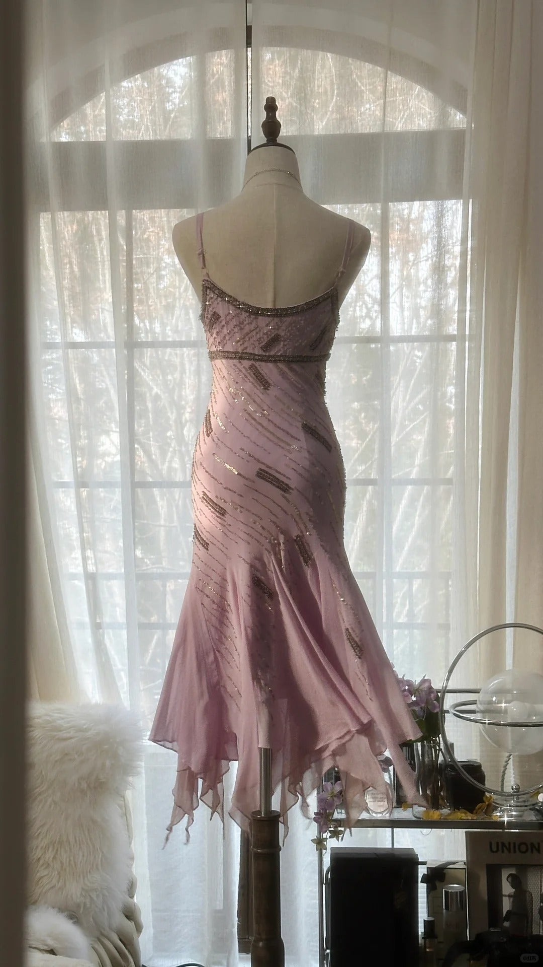 Pretty Homecoming Dress Spaghetti Strap Beading Dress Back to School Outfits Party Dress  D6427
