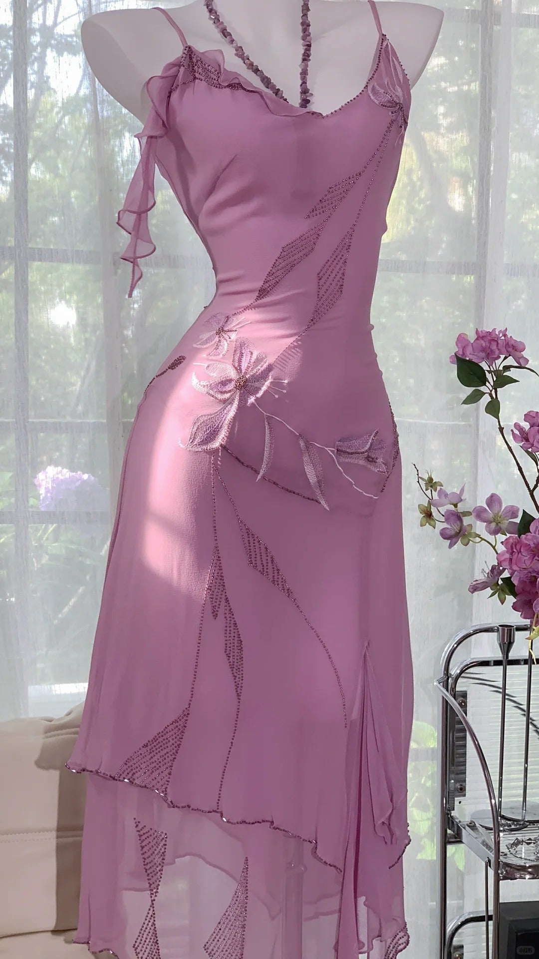 Charming Homecoming Dress Spaghetti Strap Beading Dress Back to School Outfits Party Dress  D6413